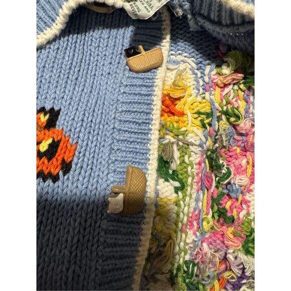 Design Options cat butterfly print embroidered chunky knit top L - Picture 3 of 9